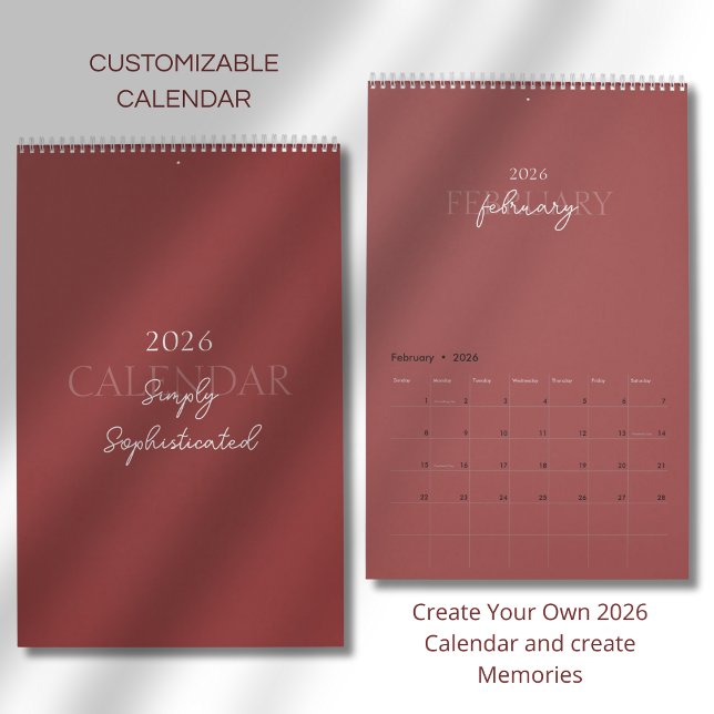 Minimalistischer moderner eleganter Kalender 2026 (Von Creator hochgeladen)