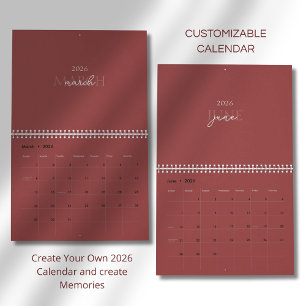 Minimalistischer moderner eleganter Kalender 2026