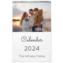 Minimalistischer, moderner Family-Multi-Foto-Kalen
