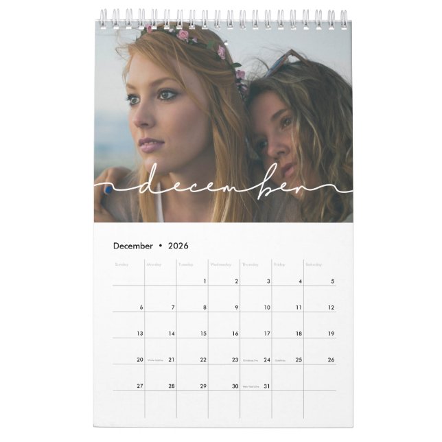 Minimalistischer moderner Foto-Kalender 2025 Kalender (Dez 2026)
