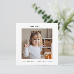 Minimalistischer moderner fröhlicher Alles 2 Foto Feiertagskarte