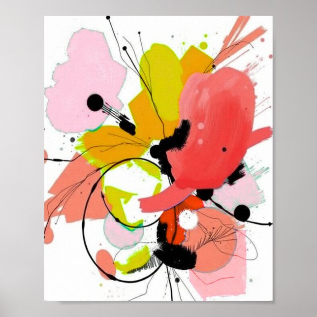 Minimalistischer moderner geometrischer Kunstposte Poster (Vorne)