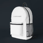 Minimalistischer moderner Individuelle Name, Text, Bedruckter Rucksack<br><div class="desc">Personalisiertes trendy Rucksack mit modernem,  individuellem Text. Fügen Sie Ihr eigenes Foto,  eine Illustration oder ein Grafikelement hinzu,  oder verließ Sie dieses elegante und minimale ästhetische Element. Jeder Schriftart,  jede Farbe,  kein Minimum.</div>