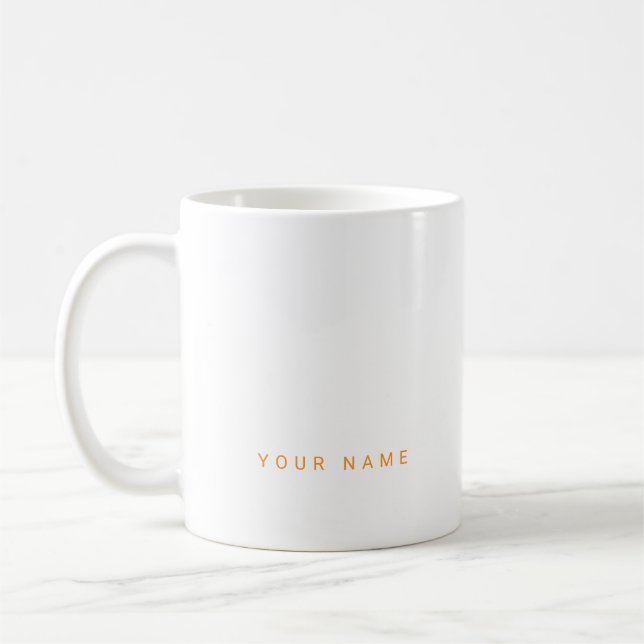 Minimalistischer moderner Individuelle Name, Text  Kaffeetasse (Links)