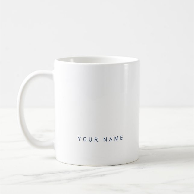 Minimalistischer moderner Individuelle Name, Text  Kaffeetasse (Links)