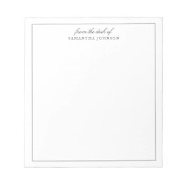 Minimalistischer moderner Klassik vom Schreibtisch Notizblock