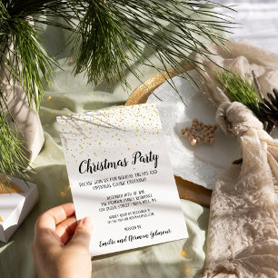 Minimalistischer moderner Konfetti-Weihnachtsparty Folieneinladung