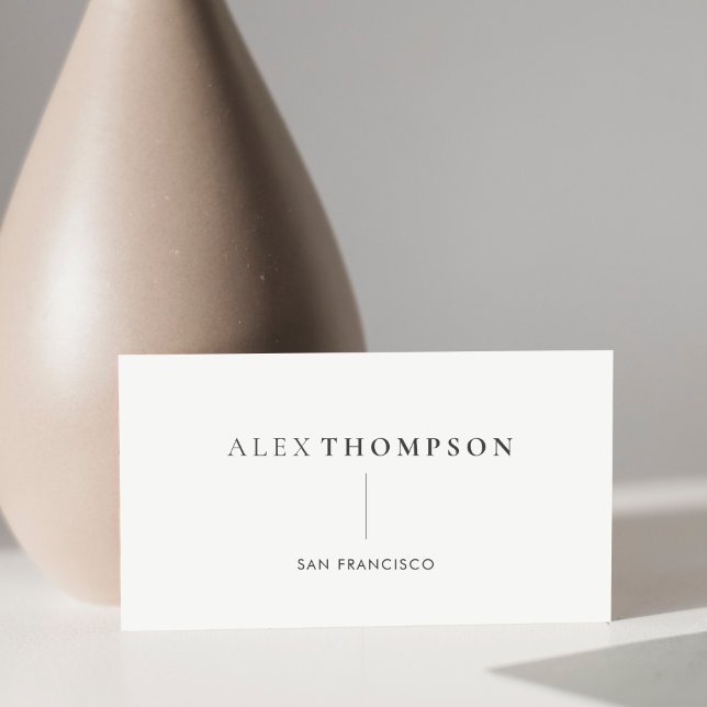 Minimalistischer moderner kreativer Name Schwarz/W Visitenkarte (Von Creator hochgeladen)