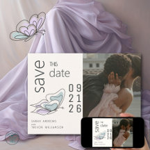 Minimalistischer moderner Lilac- und Dusty-Blauer 