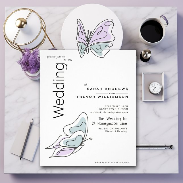 Minimalistischer moderner Lilac- und Dusty-Blauer  Flyer (Von Creator hochgeladen)