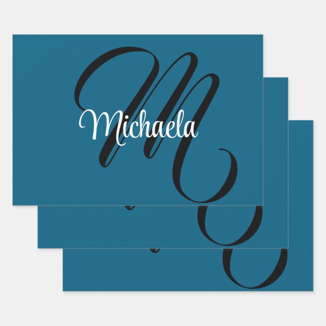 Minimalistischer, moderner Monogramm-Anfangsname b Geschenkpapier Set (Set)