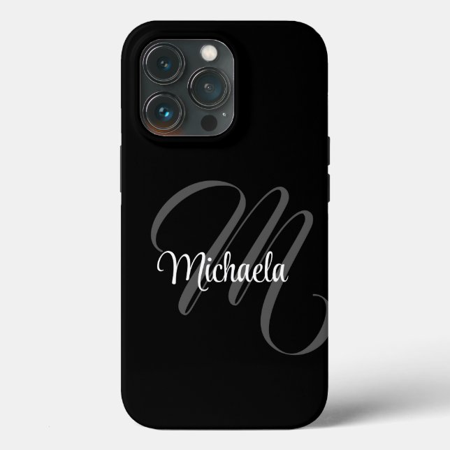 Minimalistischer moderner Monogramm-Anfangsname Case-Mate iPhone Hülle (Rückseite)