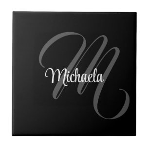 Minimalistischer moderner Monogramm-Anfangsname Fliese