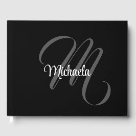 Minimalistischer moderner Monogramm-Anfangsname Gästebuch