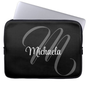 Minimalistischer moderner Monogramm-Anfangsname Laptopschutzhülle