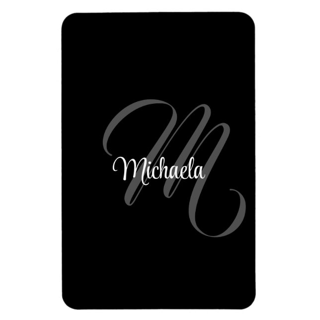 Minimalistischer moderner Monogramm-Anfangsname Magnet (Vertikal)