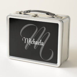 Minimalistischer moderner Monogramm-Anfangsname Metall Brotdose