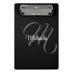 Minimalistischer moderner Monogramm-Anfangsname Mini Klemmbrett