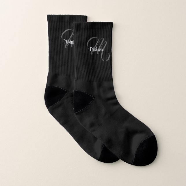 Minimalistischer moderner Monogramm-Anfangsname Socken (Paar)