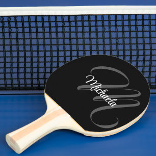 Minimalistischer moderner Monogramm-Anfangsname Tischtennis Schläger