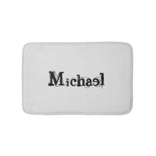 Minimalistischer moderner Monogramm-Name schwarz g Badematte