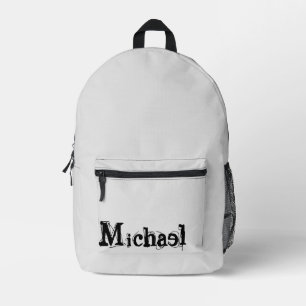 Minimalistischer moderner Monogramm-Name schwarz g Bedruckter Rucksack