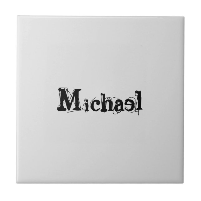 Minimalistischer moderner Monogramm-Name schwarz g Fliese (Vorderseite)