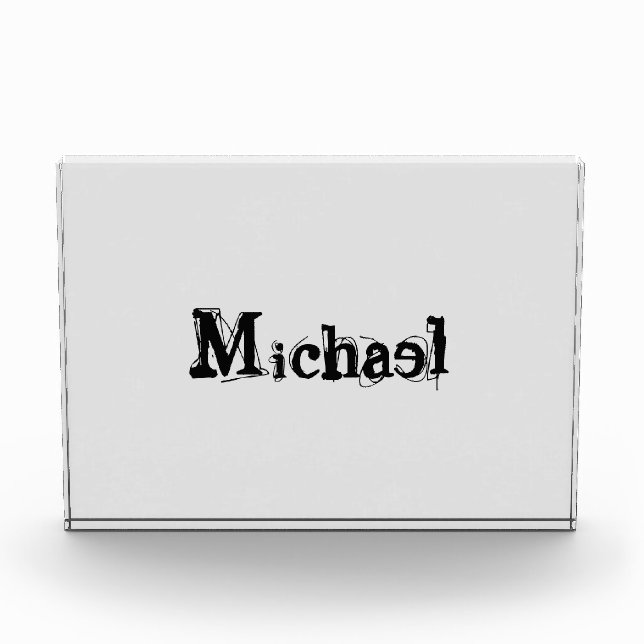 Minimalistischer moderner Monogramm-Name schwarz g Fotoblock (Vorderseite)