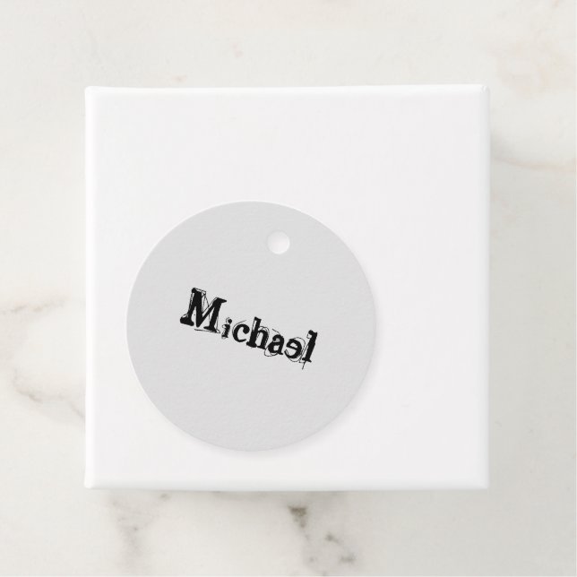 Minimalistischer moderner Monogramm-Name schwarz g Geschenkanhänger (Beispiel)