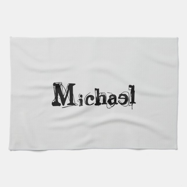 Minimalistischer moderner Monogramm-Name schwarz g Geschirrtuch (Horizontal)