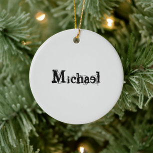 Minimalistischer moderner Monogramm-Name schwarz g Keramik Ornament