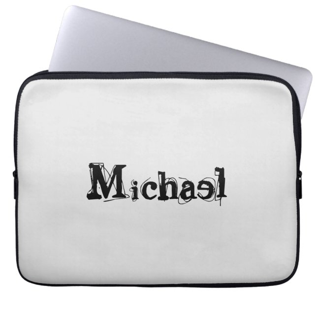 Minimalistischer moderner Monogramm-Name schwarz g Laptopschutzhülle (Vorderseite)