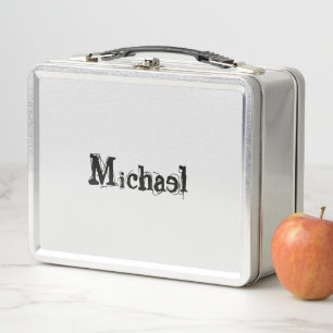 Minimalistischer moderner Monogramm-Name schwarz g Metall Brotdose