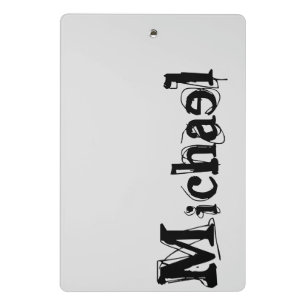 Minimalistischer moderner Monogramm-Name schwarz g Mini Klemmbrett