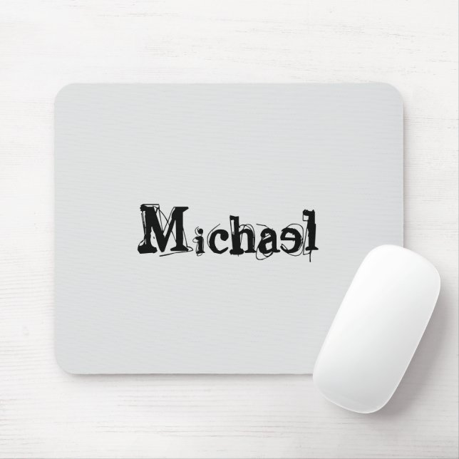Minimalistischer moderner Monogramm-Name schwarz g Mousepad (Mit Mouse)