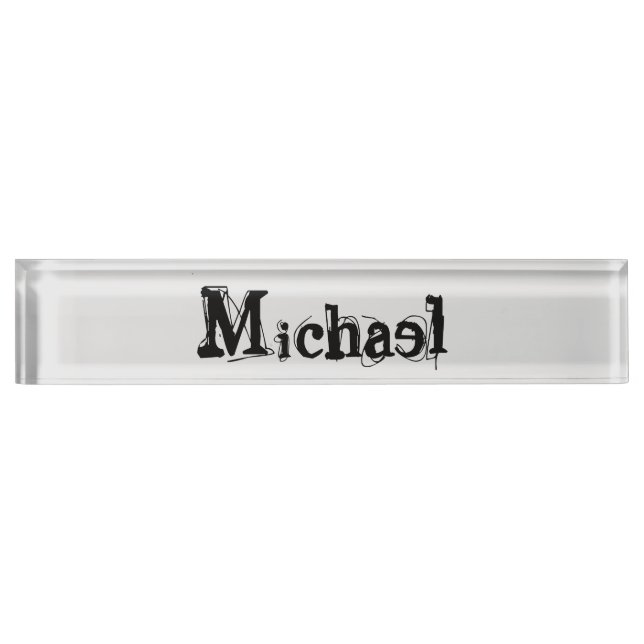 Minimalistischer moderner Monogramm-Name schwarz g Namensplakette (Vorderseite)