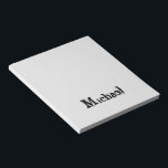 Minimalistischer moderner Monogramm-Name schwarz g Notizblock<br><div class="desc">Minimalistische moderne Monogramm Name schwarz grau. Personalisierbarer individuelle Name in schwarz auf grau.</div>