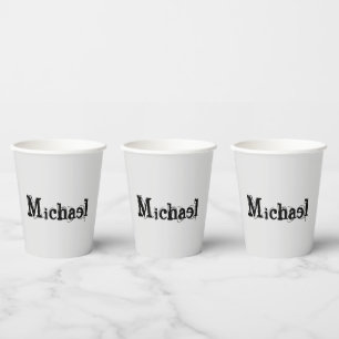 Minimalistischer moderner Monogramm-Name schwarz g Pappbecher