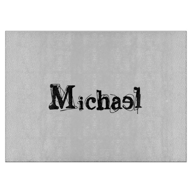 Minimalistischer moderner Monogramm-Name schwarz g Schneidebrett (Vorderseite)