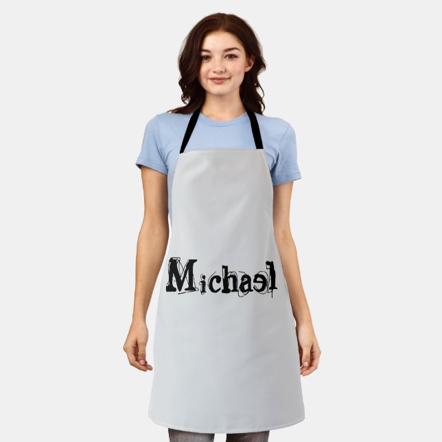Minimalistischer moderner Monogramm-Name schwarz g Schürze (Getragen)