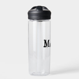Minimalistischer moderner Monogramm-Name schwarz g Trinkflasche