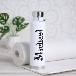 Minimalistischer moderner Monogramm-Name schwarz g Trinkflasche