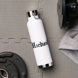 Minimalistischer moderner Monogramm-Name schwarz g Trinkflasche