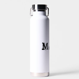 Minimalistischer moderner Monogramm-Name schwarz g Trinkflasche
