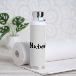 Minimalistischer moderner Monogramm-Name schwarz g Trinkflasche