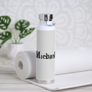Minimalistischer moderner Monogramm-Name schwarz g Trinkflasche