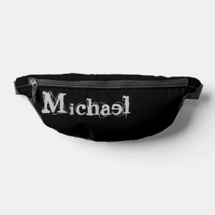 Minimalistischer moderner Monogrammname Schwarz-we Bauchtasche