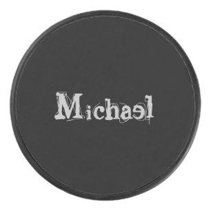 Minimalistischer moderner Monogrammname Schwarz-we Eishockey Puck