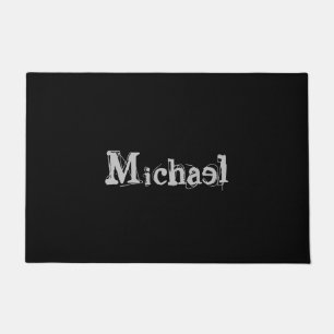 Minimalistischer moderner Monogrammname Schwarz-we Fußmatte