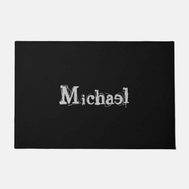 Minimalistischer moderner Monogrammname Schwarz-we Fußmatte (Vorderseite)